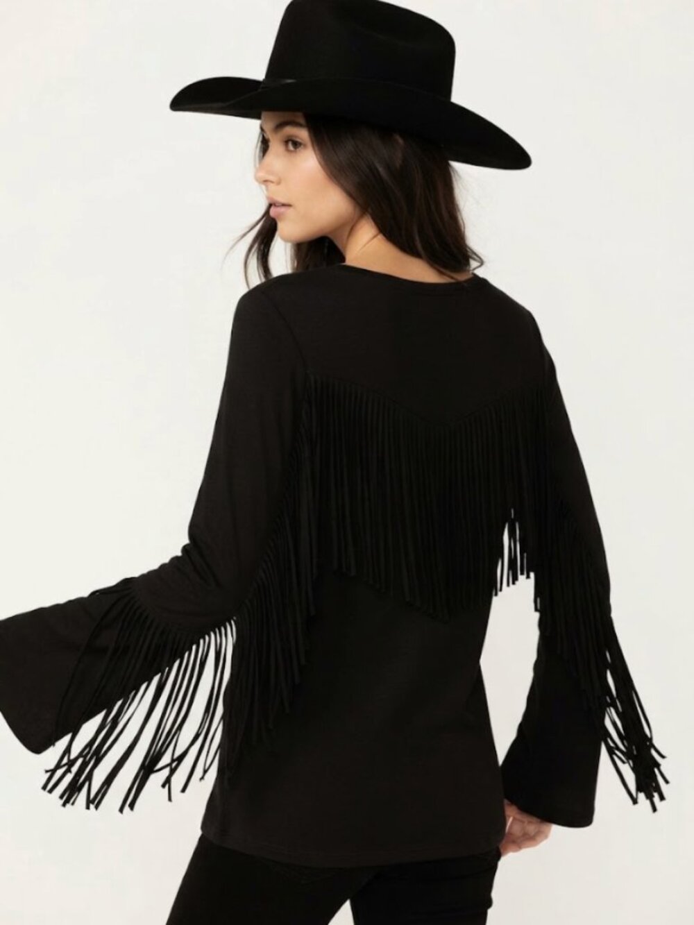 Idyllwind Miranda Lambert Black Fringe Bell Long Sleeve Top M Rodeo Western Boho